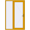 Pricing Entrance doors 1400x2100 mm DOOR KORSA ALU STANDARD 72 RAL 1004 Golden yellow two-sided
