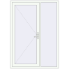 Pricing Entrance doors 1460x2050 mm DOOR KORSA ENERGY-SAVING REHAU SYNEGO RAL 9016 Traffic white two-sided