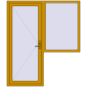 Pricing Entrance doors 1800x2100 mm DOOR KORSA ALU STANDARD 72 RAL 1005 Honey yellow two-sided