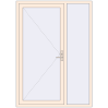 Pricing Entrance doors 1500x2100 mm DOOR KORSA ENERGY-SAVING REHAU SYNEGO CREAME_WHITE_50L-2 two-sided
