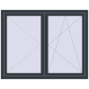 Pricing Tilt-and-Turn 1450x1150 mm REHAU OPTIMUM EURO-DESIGN 70 ANTHRACITE_GREY_STRUKTURAL external