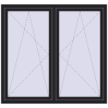 Ustalenie cen Okna skrzydłowe 1590x1460 mm REHAU ENERGY-SAVING SYNEGO MD BLACK_ULTI-MATT dwustronny