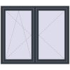 Pricing Tilt-and-Turn 1440x1220 mm REHAU OPTIMUM EURO-DESIGN 70 ANTHRACITE_GREY_STRUKTURAL external