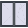Pricing Tilt-and-Turn 1500x1400 mm REHAU OPTIMUM EURO-DESIGN 70 ANTHRACITE_GREY_STRUKTURAL two-sided