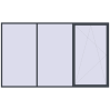 Pricing Tilt-and-Turn 4000x2400 mm REHAU OPTIMUM EURO-DESIGN 70 ANTHRACITE_GREY_STRUKTURAL two-sided