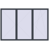 Pricing Tilt-and-Turn 3600x2400 mm REHAU ENERGY-SAVING SYNEGO MD ANTHRACITE_GREY_STRUKTURAL two-sided