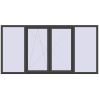 Pricing Tilt-and-Turn 2800x1400 mm REHAU ENERGY-SAVING SYNEGO MD BASALT_GREY two-sided