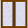 Pricing Tilt-and-Turn 1435x1465 mm REHAU ENERGY-SAVING SYNEGO MD GOLDEN OAK external