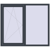Pricing Tilt-and-Turn 1500x1300 mm REHAU OPTIMUM EURO-DESIGN 70 ANTHRACITE_GREY_STRUKTURAL two-sided