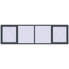 Pricing Tilt-and-Turn 3500x1000 mm REHAU OPTIMUM EURO-DESIGN 70 ANTHRACITE_GREY_STRUKTURAL two-sided