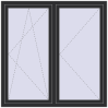 Ustalenie cen Okna skrzydłowe 1500x1500 mm REHAU OPTIMUM EURO-DESIGN 70 ANTHRACITE_GREY_GLATT dwustronny