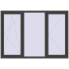 Pricing Tilt-and-Turn 2070x1450 mm REHAU BRILLANT DESIGN BASALT_GREY two-sided