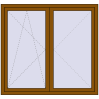 Pricing Tilt-and-Turn 1500x1400 mm REHAU OPTIMUM EURO-DESIGN 70 GOLDEN OAK two-sided