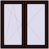 Pricing Tilt-and-Turn 1350x1350 mm REHAU OPTIMUM EURO-DESIGN 70 CHOCOLATE_BROWN external