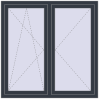 Pricing Tilt-and-Turn 1350x1350 mm REHAU OPTIMUM EURO-DESIGN 70 ANTHRACITE_GREY_STRUKTURAL two-sided