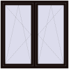 Pricing Tilt-and-Turn 1500x1500 mm REHAU OPTIMUM EURO-DESIGN 70 BLACK_BROWN two-sided