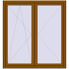 Pricing Tilt-and-Turn 1400x1500 mm REHAU OPTIMUM EURO-DESIGN 70 GOLDEN OAK two-sided