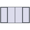 Pricing Tilt-and-Turn 4000x2200 mm REHAU ENERGY-SAVING SYNEGO MD ANTHRACITE_GREY_STRUKTURAL external