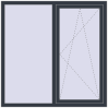 Pricing Tilt-and-Turn 1450x1450 mm REHAU OPTIMUM EURO-DESIGN 70 ANTHRACITE_GREY_STRUKTURAL two-sided