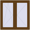 Pricing Tilt-and-Turn 1200x1200 mm REHAU OPTIMUM EURO-DESIGN 70 WALNUT two-sided