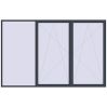 Ustalenie cen Okna skrzydłowe 3600x2300 mm REHAU OPTIMUM EURO-DESIGN 70 ANTHRACITE_GREY_STRUKTURAL dwustronny