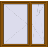 Pricing Tilt-and-Turn 1470x1430 mm REHAU OPTIMUM EURO-DESIGN 70 GOLDEN OAK external