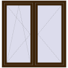 Pricing Tilt-and-Turn 1350x1400 mm REHAU OPTIMUM EURO-DESIGN 70 DARK_OAK two-sided