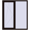 Pricing Tilt-and-Turn 1300x1500 mm REHAU OPTIMUM EURO-DESIGN 70 BLACK_BROWN two-sided