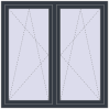 Pricing Tilt-and-Turn 1400x1400 mm REHAU OPTIMUM EURO-DESIGN 70 ANTHRACITE_GREY_STRUKTURAL two-sided