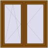 Pricing Tilt-and-Turn 1200x1200 mm REHAU OPTIMUM EURO-DESIGN 70 GOLDEN OAK two-sided