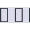 Pricing Tilt-and-Turn 2800x1400 mm REHAU OPTIMUM EURO-DESIGN 70 ANTHRACITE_GREY_STRUKTURAL two-sided