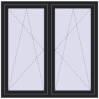 Ustalenie cen Okna skrzydłowe 1350x1340 mm REHAU ENERGY-SAVING SYNEGO MD BLACK_ULTI-MATT dwustronny