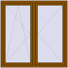 Pricing Tilt-and-Turn 1430x1430 mm REHAU OPTIMUM EURO-DESIGN 70 GOLDEN OAK two-sided