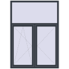 Pricing Tilt-and-Turn 1400x1950 mm REHAU OPTIMUM EURO-DESIGN 70 ANTHRACITE_GREY_STRUKTURAL two-sided