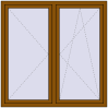 Pricing Tilt-and-Turn 1500x1500 mm REHAU OPTIMUM EURO-DESIGN 70 GOLDEN OAK two-sided