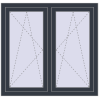 Pricing Tilt-and-Turn 1200x1100 mm REHAU OPTIMUM EURO-DESIGN 70 ANTHRACITE_GREY_STRUKTURAL two-sided