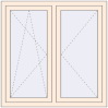 Pricing Tilt-and-Turn 1160x1160 mm REHAU OPTIMUM EURO-DESIGN 70 CREAME_WHITE_50L-2 two-sided