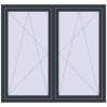 Pricing Tilt-and-Turn 1500x1400 mm REHAU OPTIMUM EURO-DESIGN 70 ANTHRACITE_GREY_STRUKTURAL external