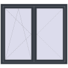 Pricing Tilt-and-Turn 1500x1350 mm REHAU OPTIMUM EURO-DESIGN 70 ANTHRACITE_GREY_STRUKTURAL external