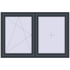 Pricing Tilt-and-Turn 1500x1000 mm REHAU OPTIMUM EURO-DESIGN 70 ANTHRACITE_GREY_STRUKTURAL two-sided