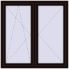 Pricing Tilt-and-Turn 1350x1350 mm REHAU OPTIMUM EURO-DESIGN 70 BLACK_BROWN two-sided
