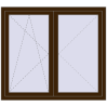 Pricing Tilt-and-Turn 1350x1200 mm REHAU OPTIMUM EURO-DESIGN 70 DARK_OAK two-sided