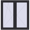 Pricing Tilt-and-Turn 1300x1350 mm REHAU ENERGY-SAVING SYNEGO MD BLACK_ULTI-MATT external