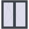 Pricing Tilt-and-Turn 1200x1300 mm REHAU OPTIMUM EURO-DESIGN 70 ANTHRACITE_GREY_STRUKTURAL two-sided