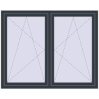 Ustalenie cen Okna skrzydłowe 1620x1280 mm REHAU ENERGY-SAVING SYNEGO MD ANTHRACITE_GREY_STRUKTURAL dwustronny