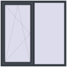 Pricing Tilt-and-Turn 1450x1500 mm REHAU BRILLANT DESIGN ANTHRACITE_GREY_STRUKTURAL external