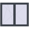 Pricing Tilt-and-Turn 1500x1250 mm REHAU OPTIMUM EURO-DESIGN 70 ANTHRACITE_GREY_STRUKTURAL two-sided