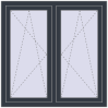 Pricing Tilt-and-Turn 1150x1150 mm REHAU OPTIMUM EURO-DESIGN 70 ANTHRACITE_GREY_STRUKTURAL two-sided