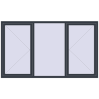 Pricing Tilt-and-Turn 2400x1400 mm REHAU ENERGY-SAVING SYNEGO MD ANTHRACITE_GREY_STRUKTURAL two-sided
