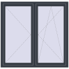 Pricing Tilt-and-Turn 1470x1430 mm REHAU OPTIMUM EURO-DESIGN 70 ANTHRACITE_GREY_STRUKTURAL two-sided